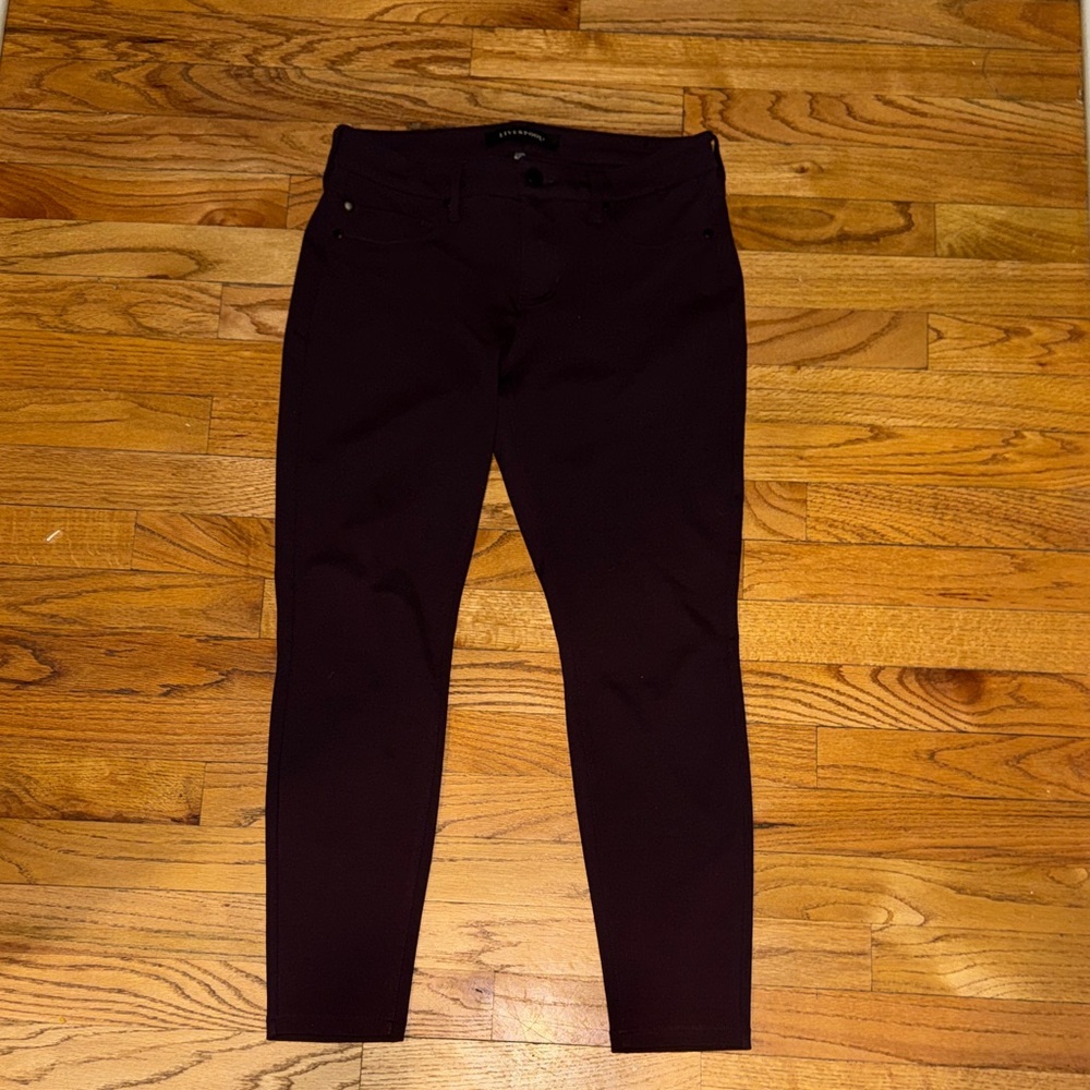 LIVERPOOL Women's 6/28 petite‎ Skinny Ankle Stretch Pants in Aubergine